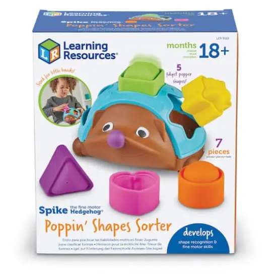 Learning Resources Spike the Fine Motor Hedgehog Poppin' Shapes Sorter {5}