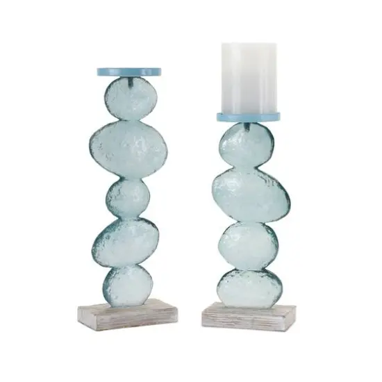 Stacking Rocks Candle Holder Set, 12" & 14" {1}