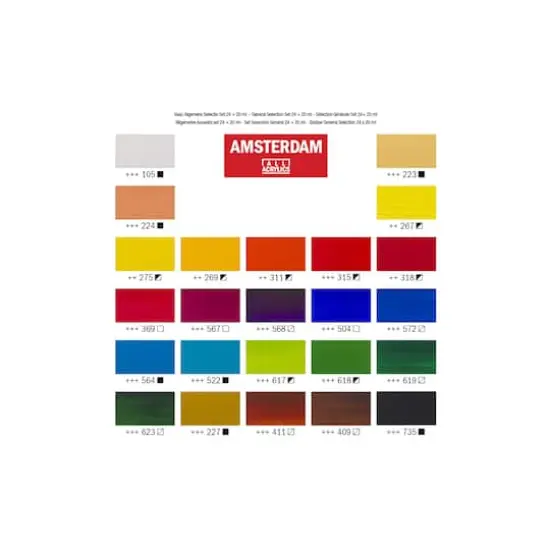 Amsterdam Standard Series 24 Color General Selection Acrylic Paint Set {4}