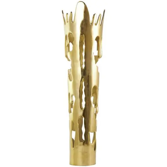 31" Gold Aluminum Drip Vase with Melting Designed Body {5}