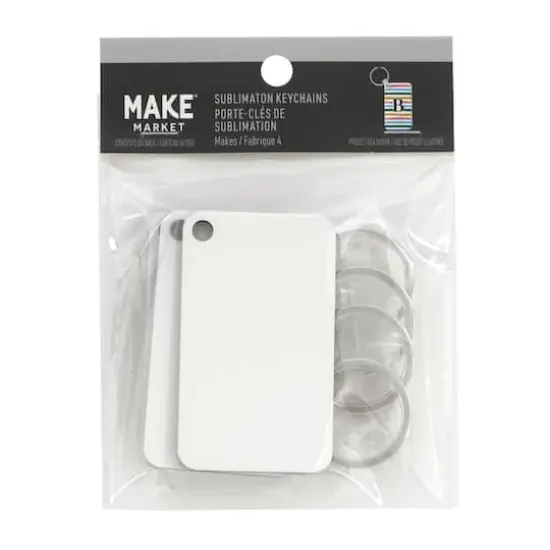 Rectangle Sublimation Keychains by Make Market&reg;, 4ct. {3}
