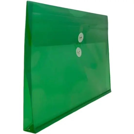 JAM Paper 9.75" x 14.5" Button & String Tie Closure Plastic Envelopes, 12ct. Green {5}