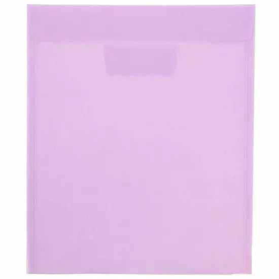 JAM Paper 9.75" x 11.75" Lilac Plastic Open End Tuck Flap Envelopes, 12ct. {1}