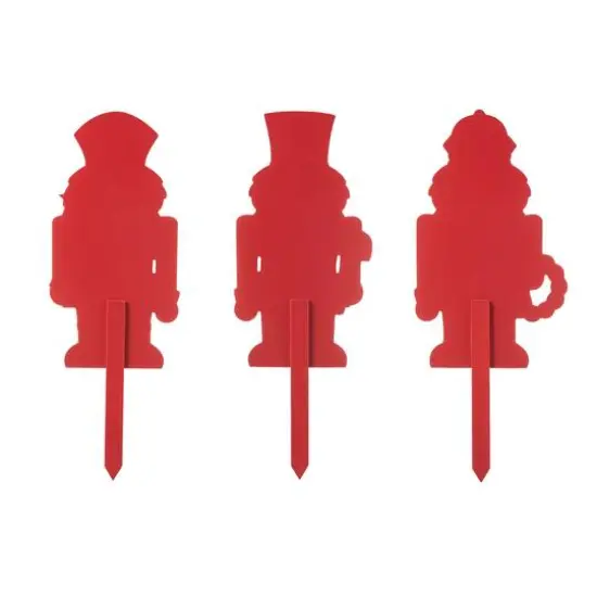 Glitzhome&reg; Wooden Nutcracker Yard Stake Set {6}