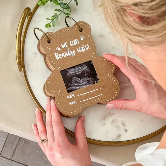 Kate Aspen&reg; Kraft Bear Shape Baby Shower Prediction Advice Card Keepsake Book Set {3}