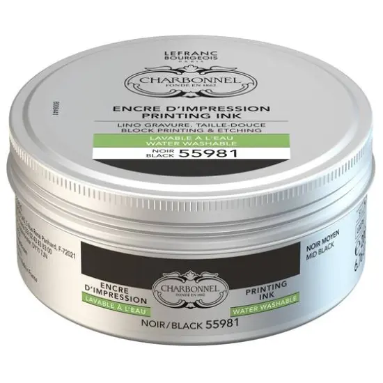 Charbonnel Printing Ink, 200mL Carbon Black {2}