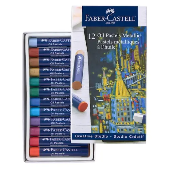 Faber Castell 12 Color Metallic Oil Pastel Set {7}