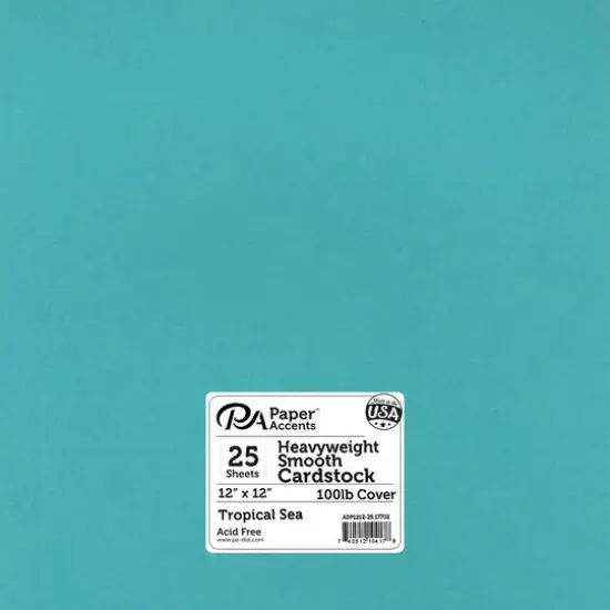 PA Paper™ Accents Smooth 12"x 12" Heavyweight Cardstock, 25 Sheets Tropical Sea {1}