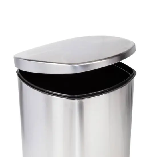 Honey Can Do 50L Soft-Close Stainless Steel Step Trash Can with Lid {7}