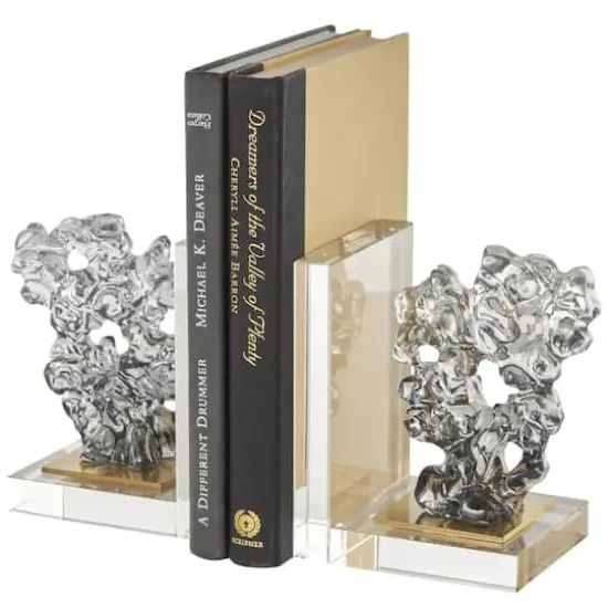 6" Clear Glass Decorative Bookends, 2ct. {1}
