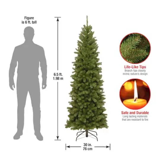 6.5ft. Unlit North Valley™ Spruce Pencil Slim Artificial Christmas Tree {6}