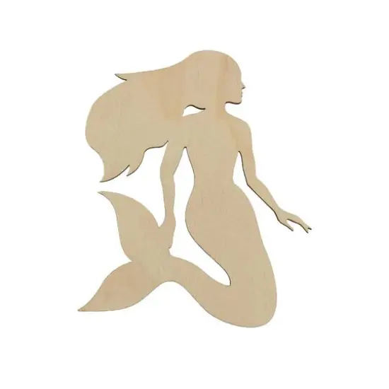 Essentials by Leisure Arts 24 Pack 3.5" x 4" Mermaid Flat Wood Shape {3}