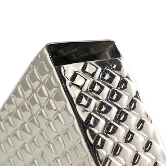 10" Silver Aluminum Heart Slanted Sculpture {8}