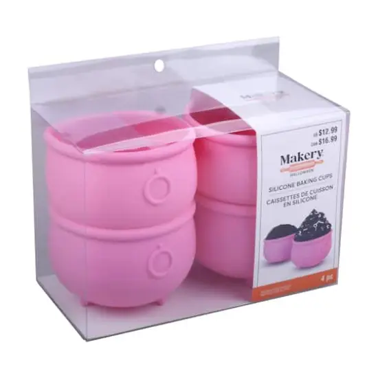 3.75" Pink Cauldron Silicone Baking Cups, 4ct. by Makery&trade; {4}