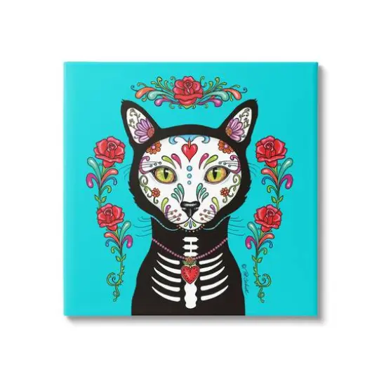 Stupell Industries Day of Dead Cat Portrait Canvas Wall Art {1}