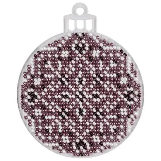 Wonderland Crafts Purple Fair Isle Ball Ornament Bead Embroidery on Plastic Kit {1}