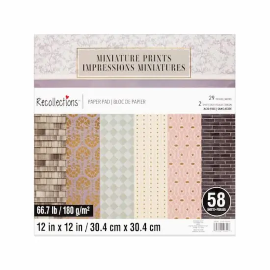 12" x 12" Miniature Prints Paper Pad by Recollections&trade;, 58 Sheets {1}