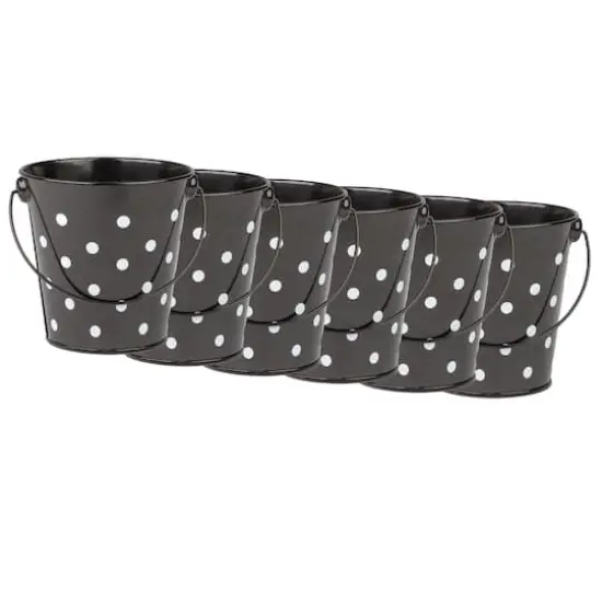 Teacher Created Resources Black Polka Dots Buckets, 6ct. {1}