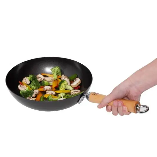 Joyce Chen 9.5" Carbon Steel Nonstick Stir Fry Pan with Birch Handle {6}