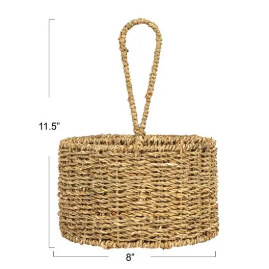Hello Honey&reg; 11.5" Natural Round Seagrass 4-Section Caddy {13}