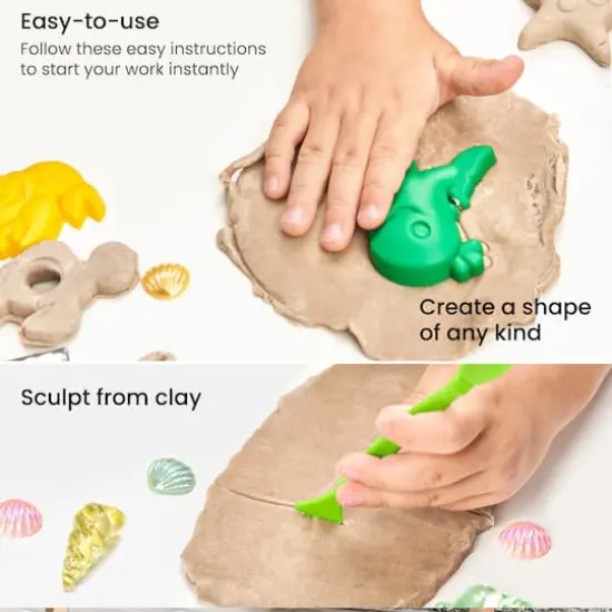 Arteza&reg; Kids Sandy Clay Beach Kit with Shapes ,33 pcs {6}