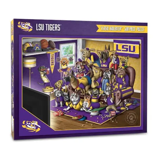 College Football Purebred Fans A Real Nailbiter 500 Piece Puzzle LSU Tigers {1}