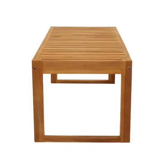47" Brown Teak Wood Slatted Outdoor Accent Table {3}