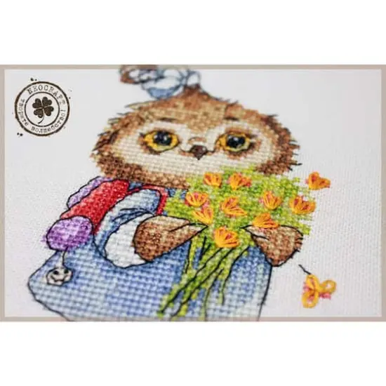 Neocraft Owl With Flowers Cross Stitch Kit {3}