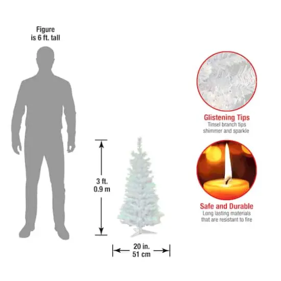  3ft. Unlit White Iridescent Artificial Christmas Tree {5}
