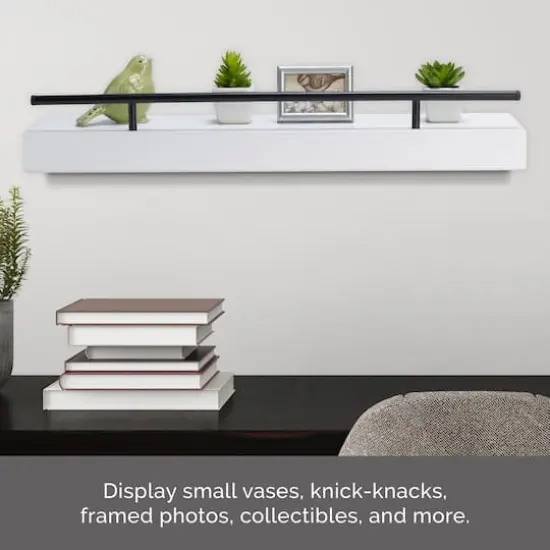 Melannco MDF & Metal Railing 24" Shelf White {4}