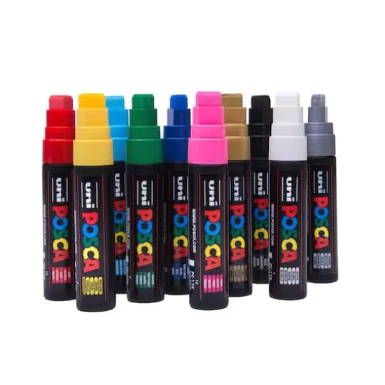 Uni Posca PC-17K Extra Broad Paint Marker Silver {4}