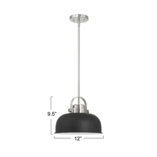 Hello Honey® Arte Black & Nickel Industrial Metal 2-Tone Ceiling Light {11}