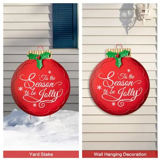 Glitzhome&reg; 3ft. Large Metal Ornament Yard Stake {3}