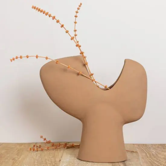 Hello Honey&reg; 16" Modern Terra Cotta Abstract Vase Matte Terra Cotta {3}