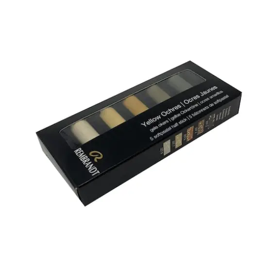 Rembrandt 5 Color Yellow Ochres Half Stick Soft Pastel Set {4}
