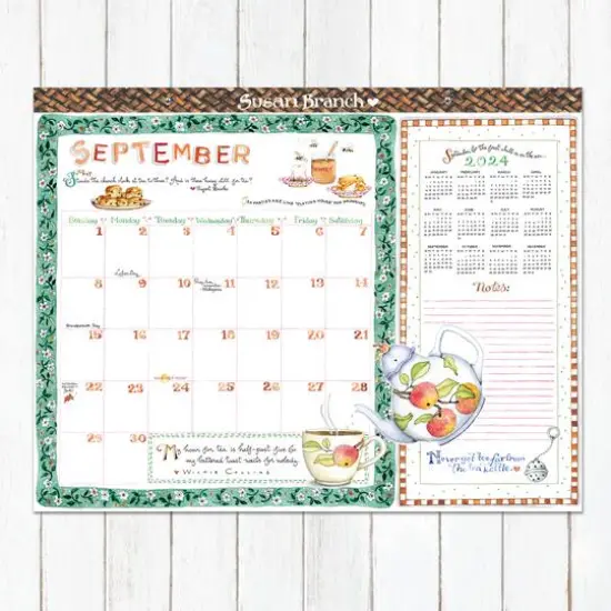 TF Publishing 2024 Susan Branch Large Desk Pad Monthly Blotter Calendar {5}
