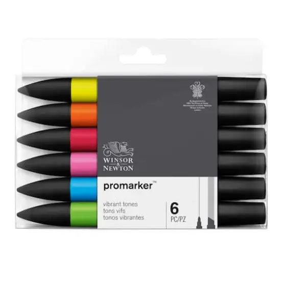 Winsor & Newton&reg; ProMarker&trade; Vibrant Tones 6 Marker Set {1}