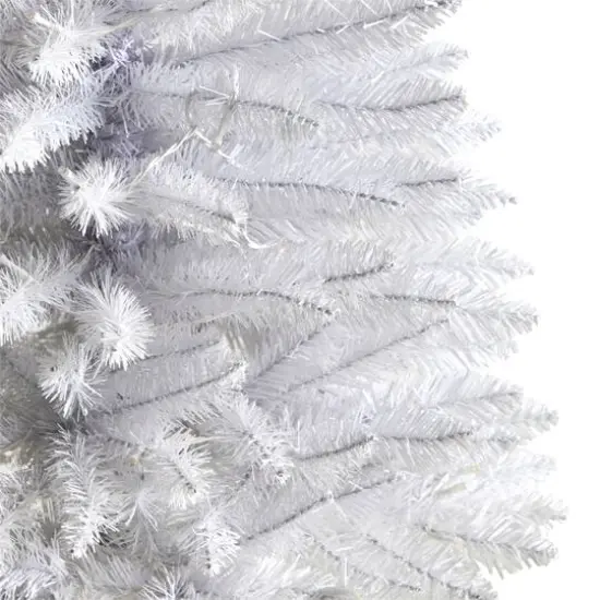 3ft. Pre-Lit White Artificial Christmas Tree, Warm White LED Lights {6}