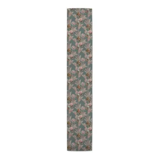 90" Protea Blooms Cotton Twill Runner Emerald {4}