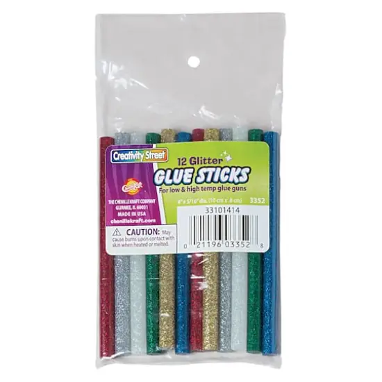 Creativity Street® Glitter Colors Hot Glue Sticks, 6 Packs of 12 {3}