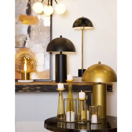 Black Aluminum Coffee Table with Pedestal Base 31" x 31" x 19" {10}