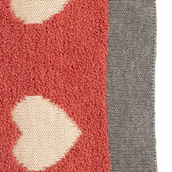 Hello Honey&reg; Pink & White Hearts Cotton Knit Chenille Baby Blanket {7}