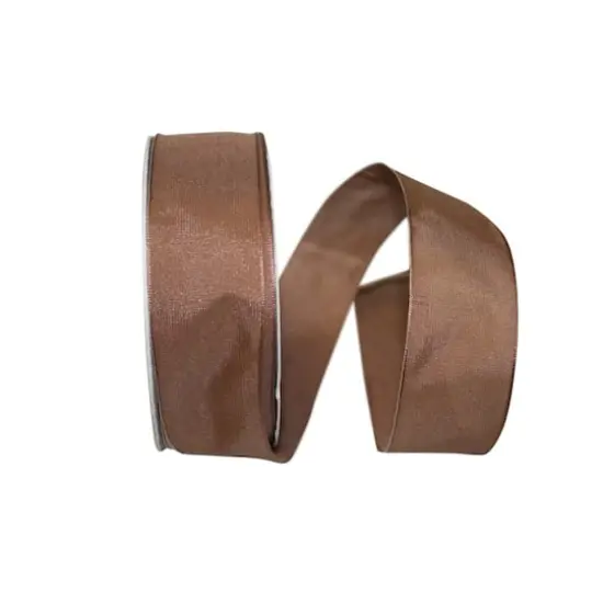 JAM Paper 1.5" x 50yd. Linen Touch Mono Ribbon Light Brown {1}
