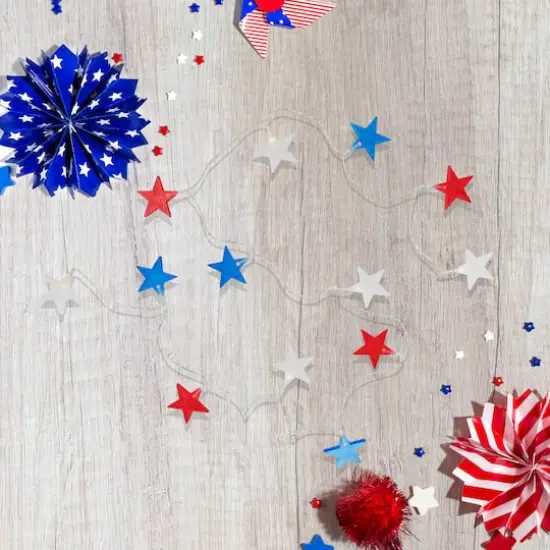 20ct. Patriotic Americana Star LED String Lights {3}