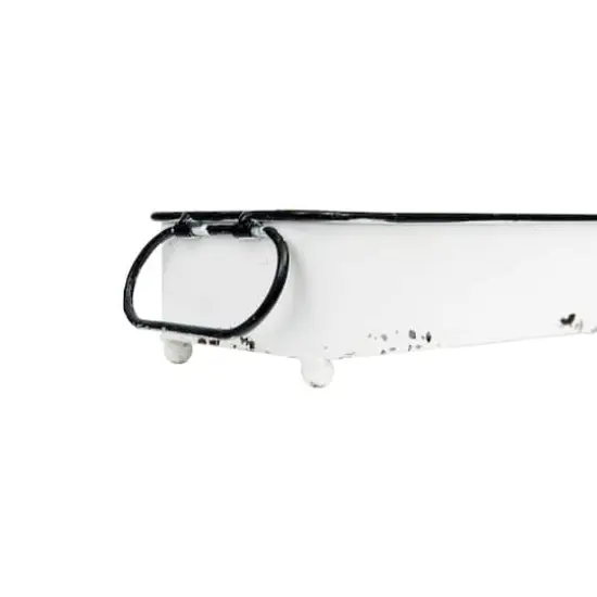 Hello Honey&reg; 16" Silver Decorative Rectangle Distressed Metal Tray {3}