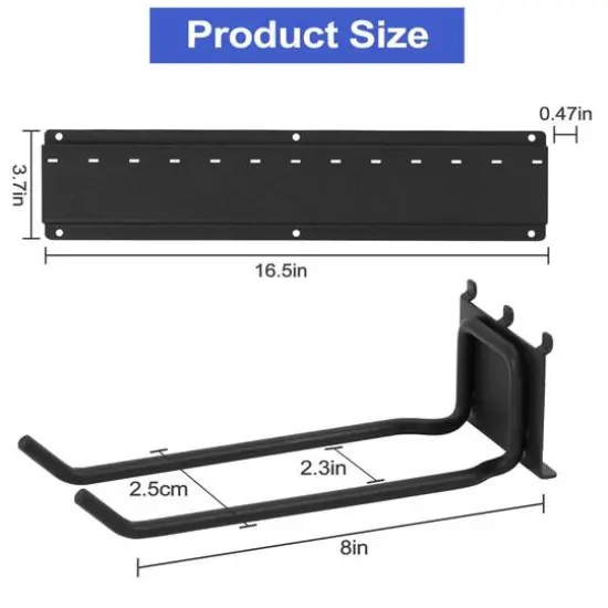 NEX&trade; 16.5" Black 6-Hook Garage Tool Wall Rack {3}