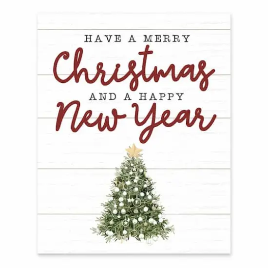 Merry Christmas Happy New Year Tabletop Canvas {1}