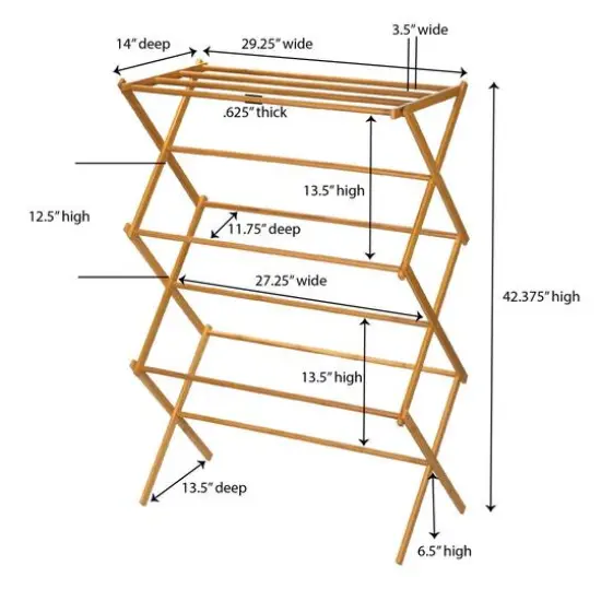 Household Essentials Drying Rack (Bamboo, 29") {10}