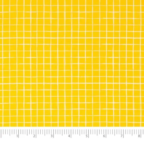 SINGER Yellow Gingham Cotton Fabric {1}