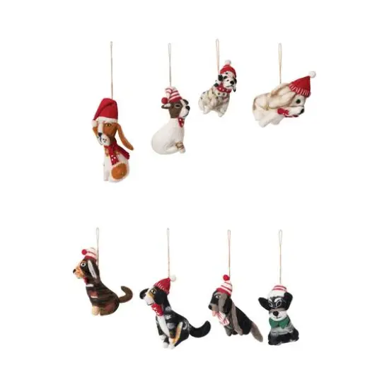 Hello Honey&reg; Handmade Wool Felt Christmas Dog Ornament Set {1}